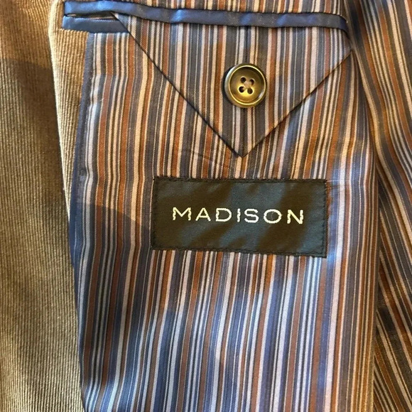 Men’s Brown Corduroy Blazer. Madison Size 44L Sport Coat - Picture 3 of 10